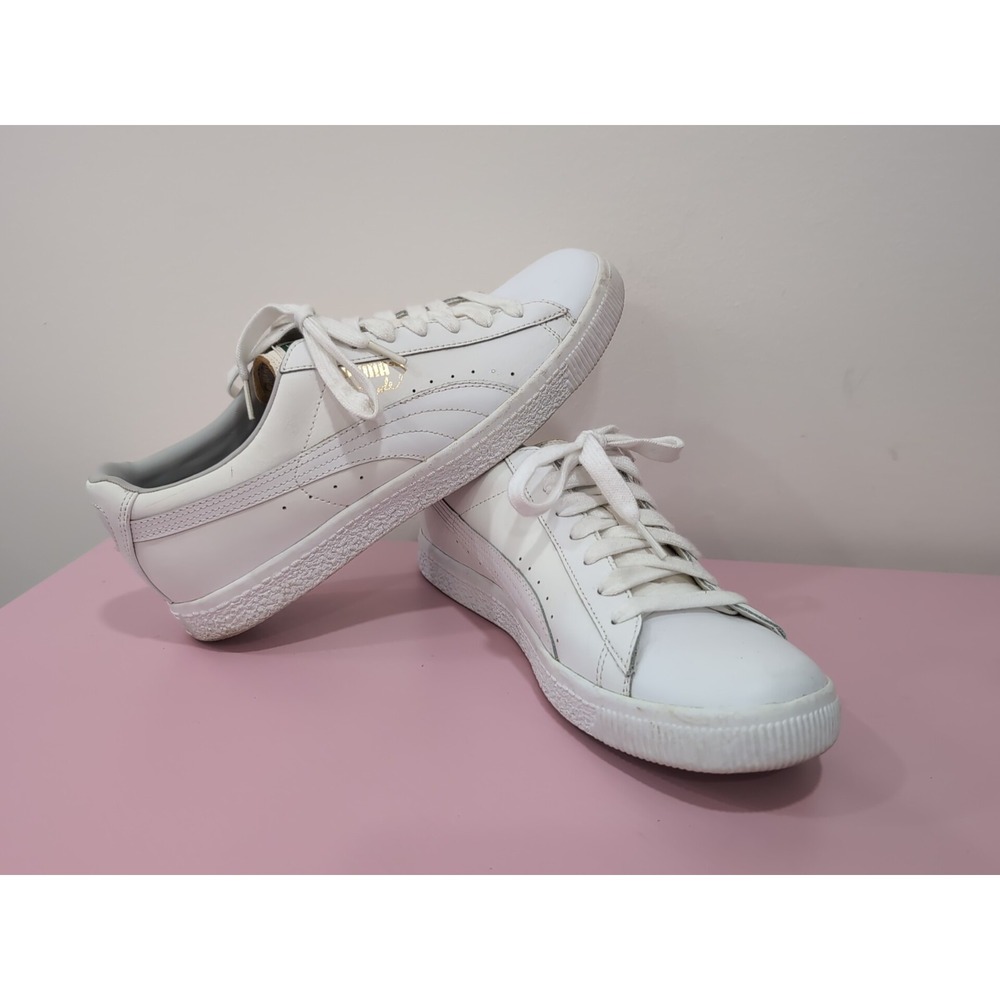 Puma Clyde Premium White Lace Up Men's 352773-10 Size 9.5
